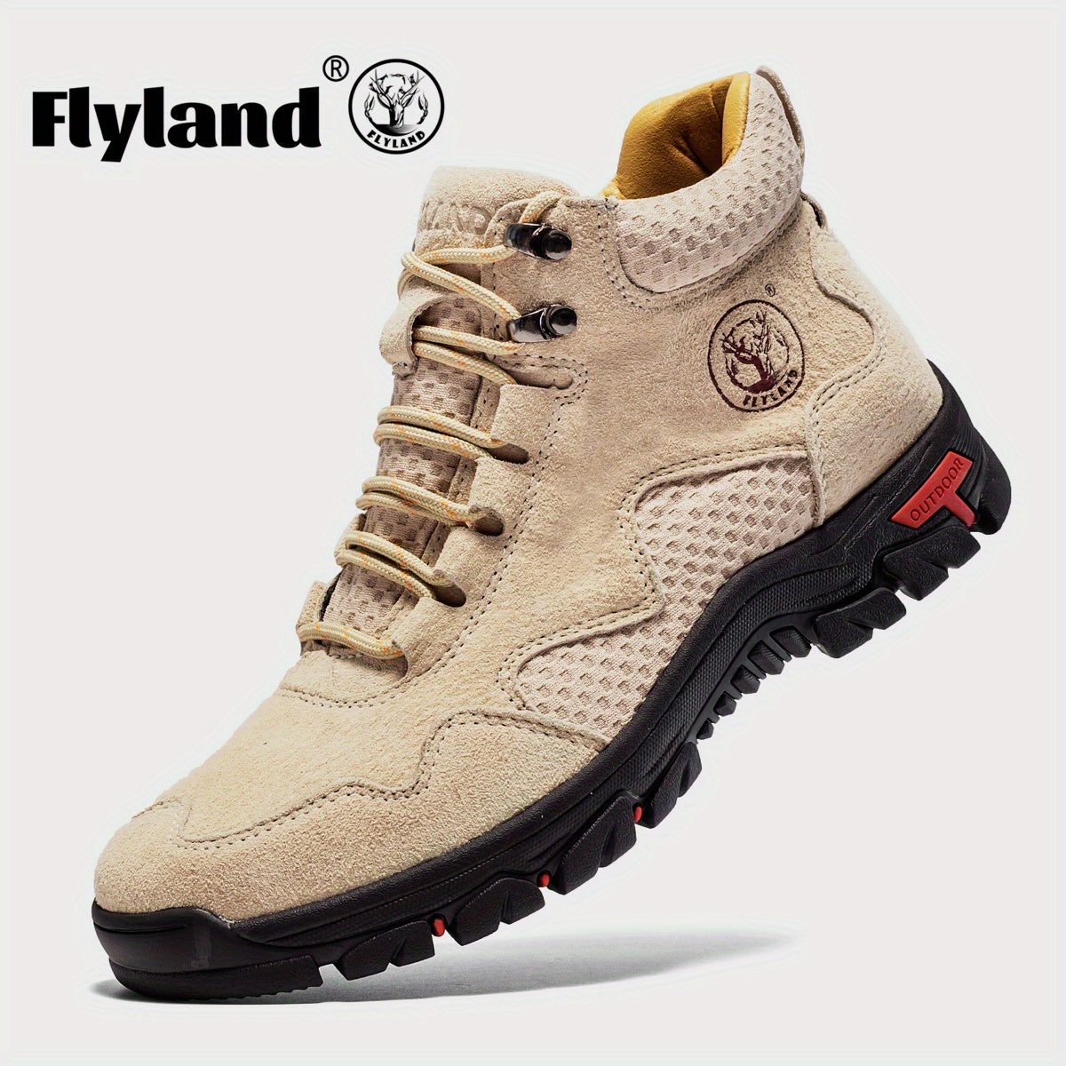 FLYLAND Men'S Fashion Sneakers Genuine Handmade Chukka Boots Breathable Daily Casual Work Office Shoes