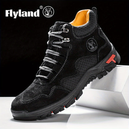 FLYLAND Men'S Fashion Sneakers Genuine Handmade Chukka Boots Breathable Daily Casual Work Office Shoes