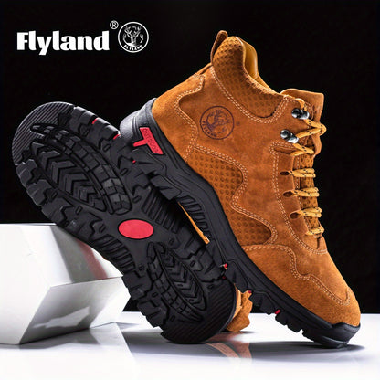 FLYLAND Men'S Fashion Sneakers Genuine Handmade Chukka Boots Breathable Daily Casual Work Office Shoes