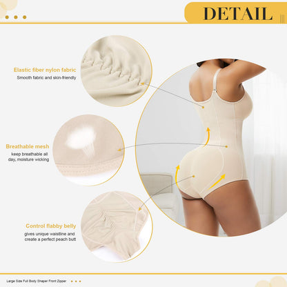 Colombianas Body Shaper Tummy Control Shapewear Zipper Full Bust Corset Bodysuits