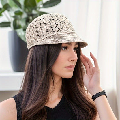 4pcs Lightweight Breathable Women Beret Hats, Foldable Portable Design for Easy Storage and Carrying, Non-elastic Snug Fit Design to Fit Head Circumference Stably, Machine Washable for Labor-free Daily Cleaning and Repeated Use, Delicate Jacquard Wov