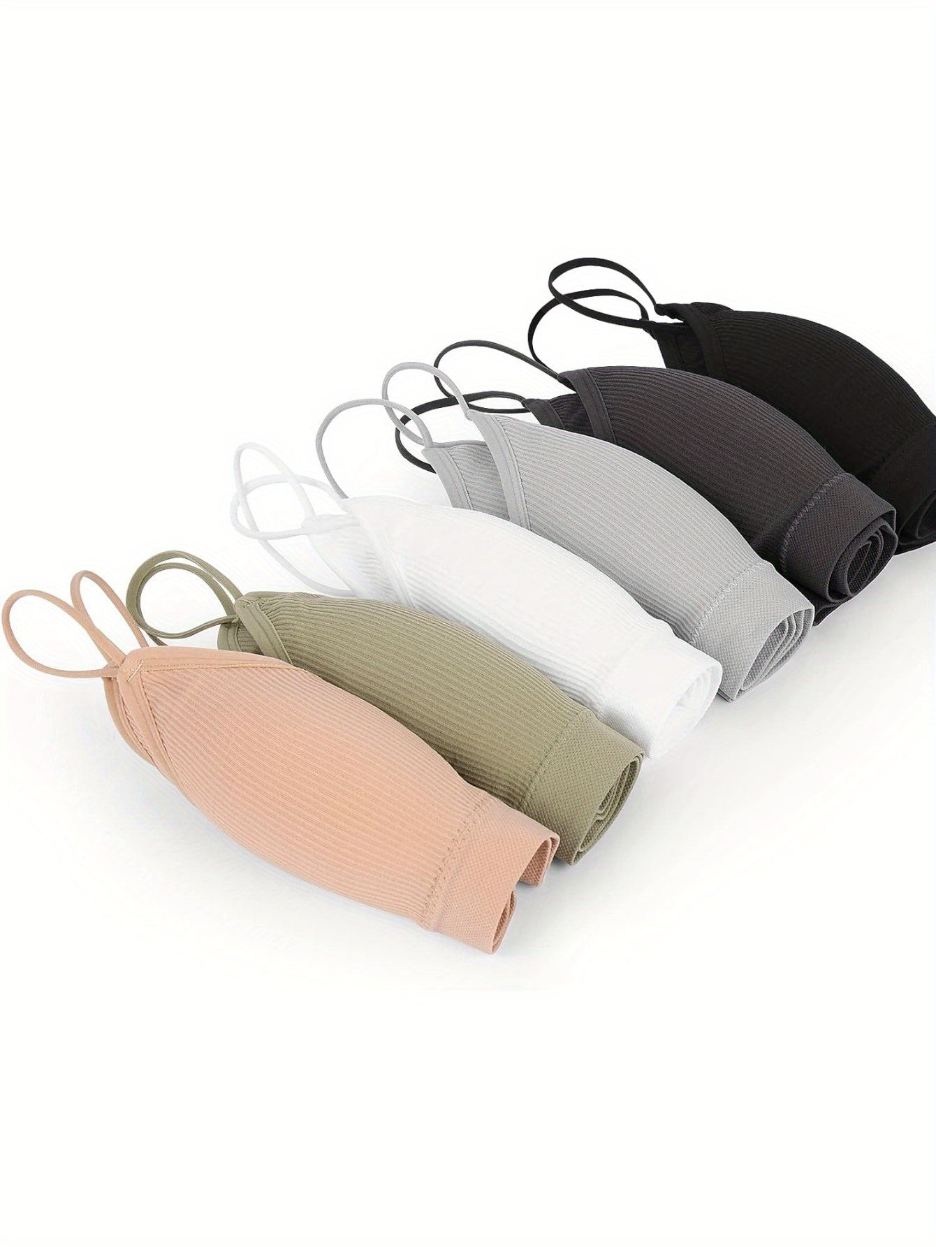 6pcs V Neck Padded Sprot Bra for Women Pack, Cami Bando Bra Sleeping Bra with Elastic Straps for Women