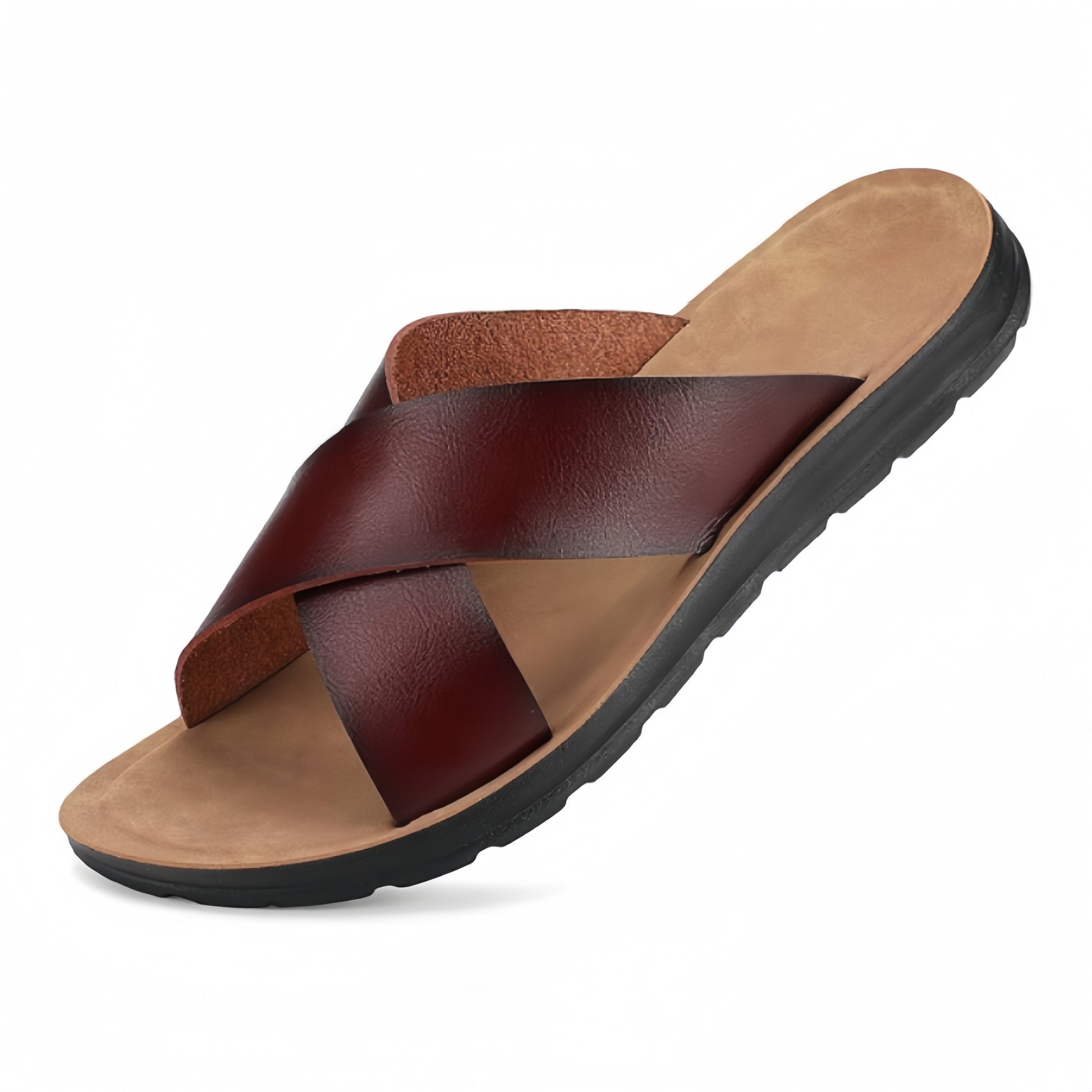 Women's Black Leather Oversized Shoes - product view 9