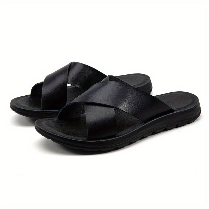 Women's Black Leather Oversized Shoes - product view 3