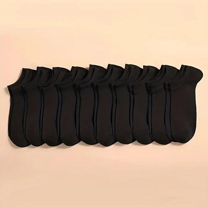 20/40 Pairs Of Solid Socks, Soft And Lightweight Low Cut Ankle Socks, Loose Black White Gray Men's And Women's Long Tube Socks