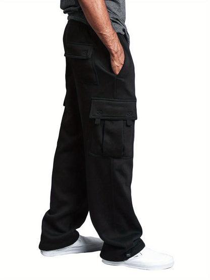 Men'S Casual Solid Color Pants Lightweight Drawstring Design Elastic Waist Loose Fit Yoga Pant Beach Trouser