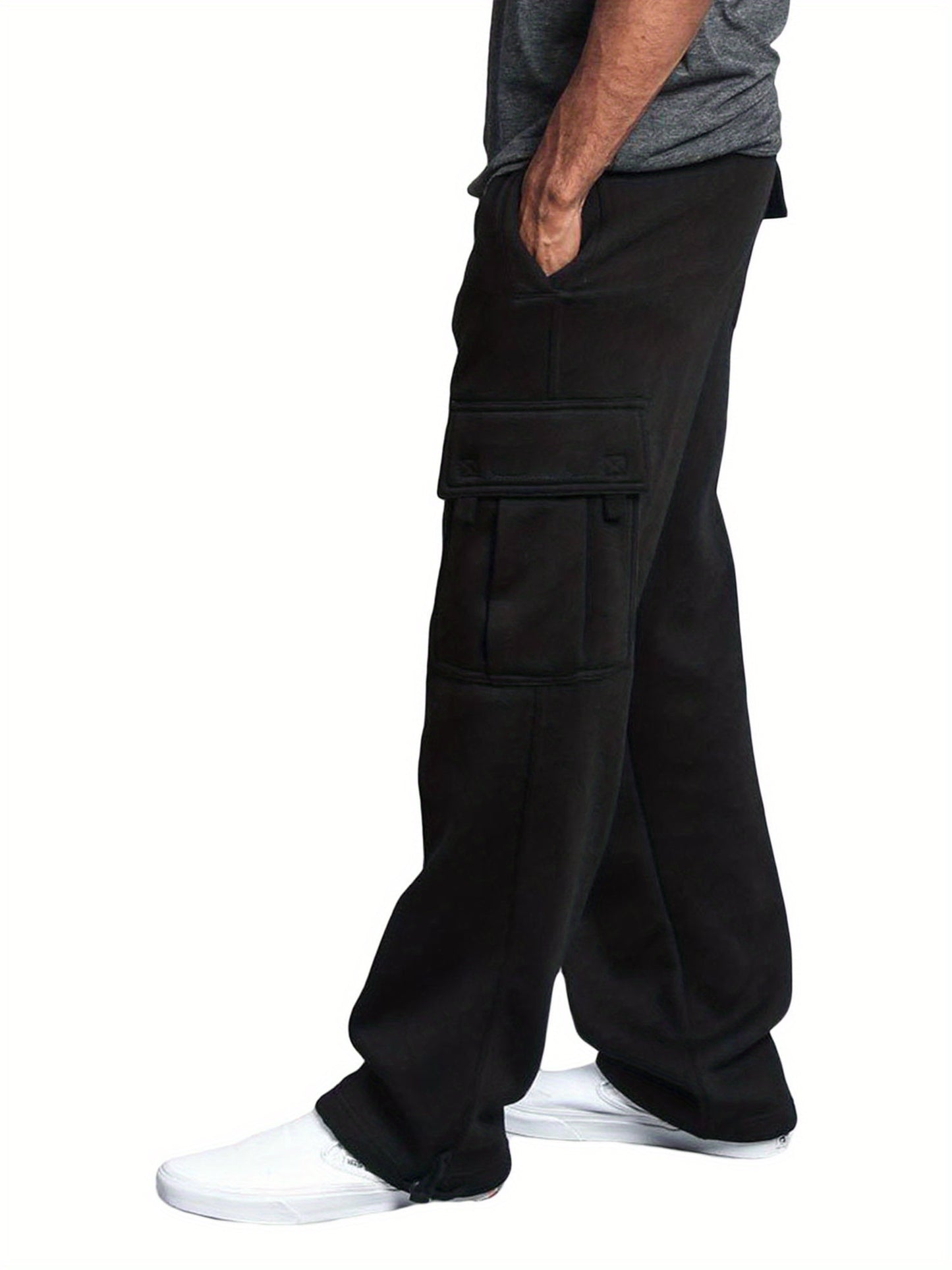 Men'S Casual Solid Color Pants Lightweight Drawstring Design Elastic Waist Loose Fit Yoga Pant Beach Trouser