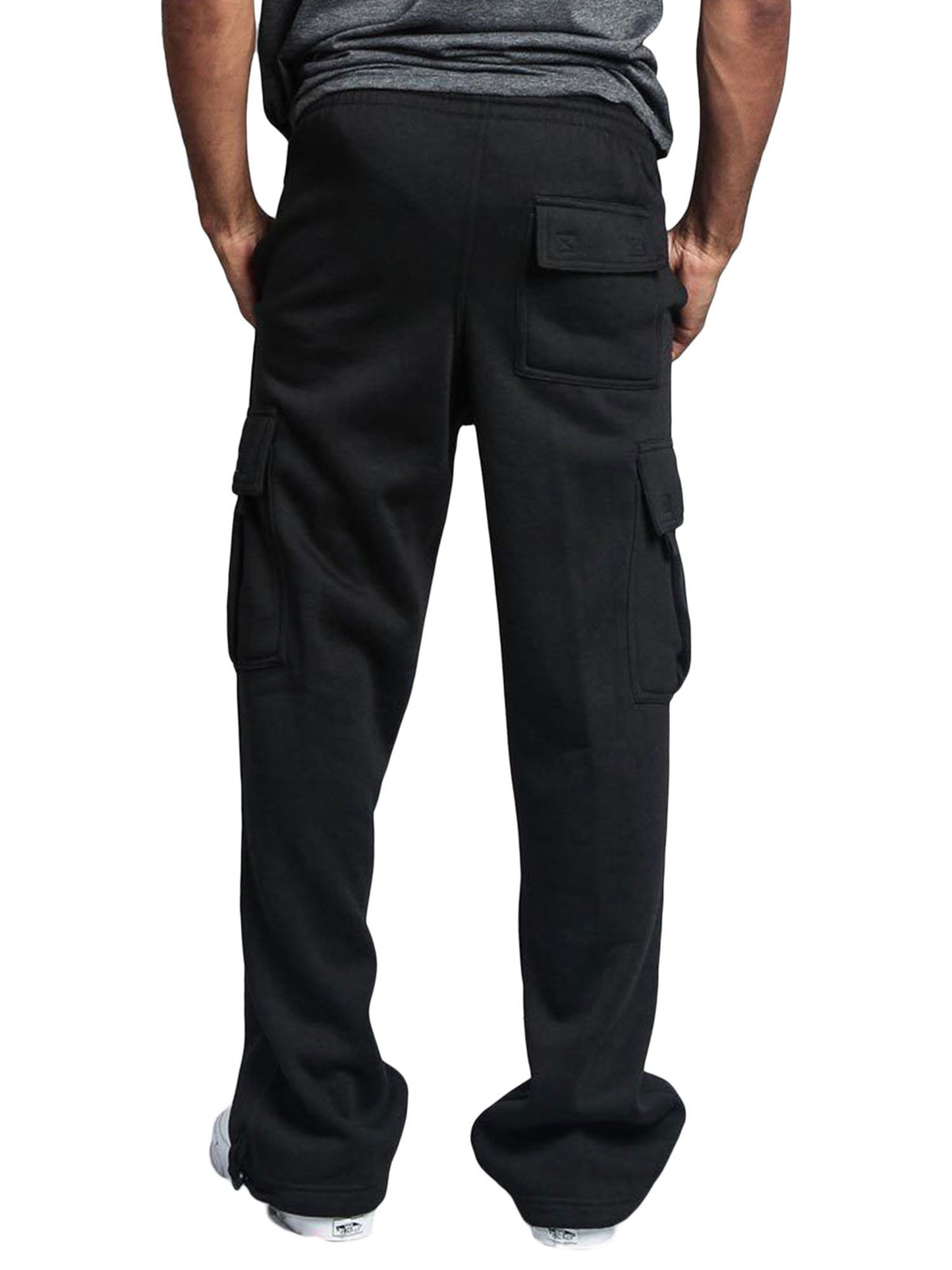 Men'S Casual Solid Color Pants Lightweight Drawstring Design Elastic Waist Loose Fit Yoga Pant Beach Trouser