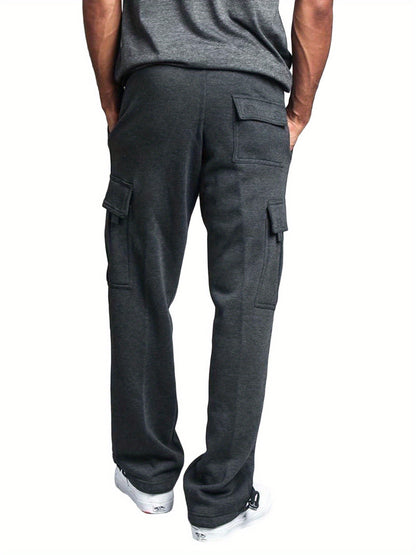 Men'S Casual Solid Color Pants Lightweight Drawstring Design Elastic Waist Loose Fit Yoga Pant Beach Trouser