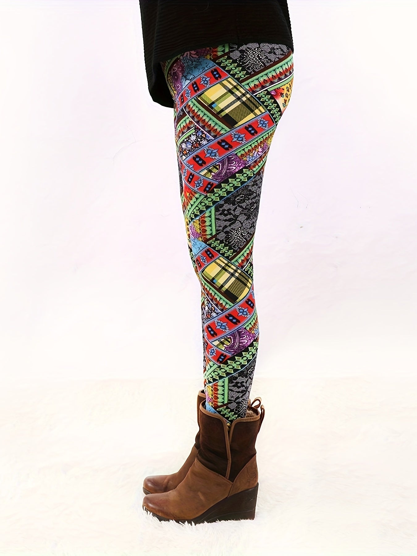 Fashion Printed Leggings For Women No See Through High Stretch Super Soft Leggings Regular