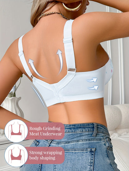 Sexy Floral Lace Push Up Bra for Women with Underwire Support And Lift, Comfortable Wide Adjustable Straps. Women's Seamless Lace Bralettes - Soft Breathable Elegant Bras for Casual Attire, Comfortable Undergarment, Shipped From Local Warehouse