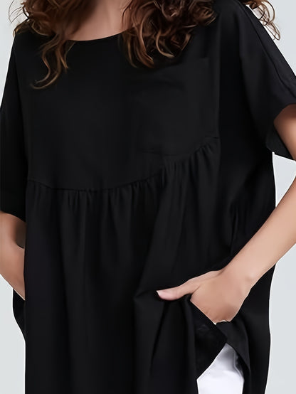 Women's Beige Oversized Short-Sleeve Shirt - product view 22