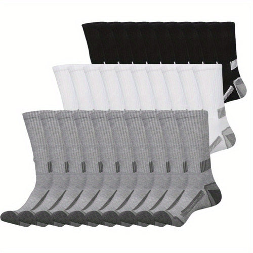 10/20/30 Pairs Pack Men's Athletic - Breathable Elastic Sports Socks Suitable for Basketball, Fitness, Outdoor Activities - Sweat-Wicking Comfortable Tube Socks
