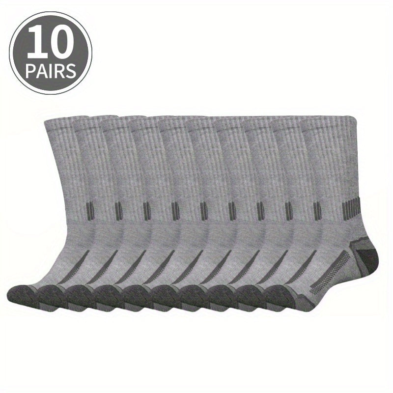 10/20/30 Pairs Pack Men's Athletic - Breathable Elastic Sports Socks Suitable for Basketball, Fitness, Outdoor Activities - Sweat-Wicking Comfortable Tube Socks