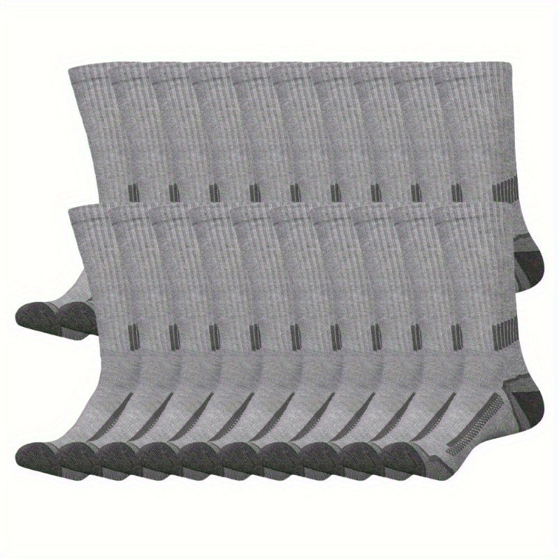 10/20/30 Pairs Pack Men's Athletic - Breathable Elastic Sports Socks Suitable for Basketball, Fitness, Outdoor Activities - Sweat-Wicking Comfortable Tube Socks