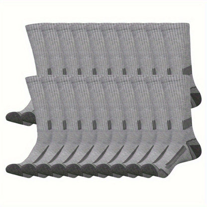 10/20/30 Pairs Pack Men's Athletic - Breathable Elastic Sports Socks Suitable for Basketball, Fitness, Outdoor Activities - Sweat-Wicking Comfortable Tube Socks