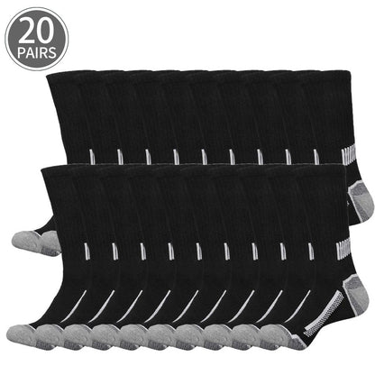 10/20/30 Pairs Pack Men's Athletic - Breathable Elastic Sports Socks Suitable for Basketball, Fitness, Outdoor Activities - Sweat-Wicking Comfortable Tube Socks