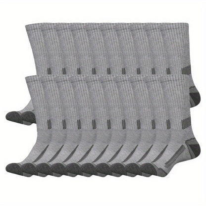 10/20/30 Pairs Pack Men's Athletic - Breathable Elastic Sports Socks Suitable for Basketball, Fitness, Outdoor Activities - Sweat-Wicking Comfortable Tube Socks