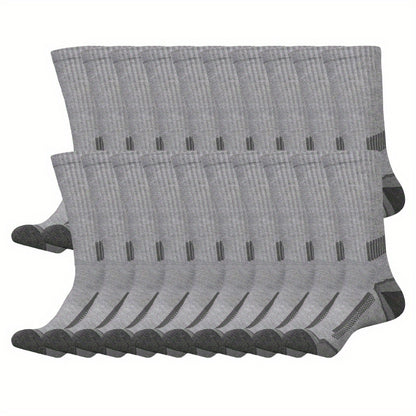 10/20/30 Pairs Pack Men's Athletic - Breathable Elastic Sports Socks Suitable for Basketball, Fitness, Outdoor Activities - Sweat-Wicking Comfortable Tube Socks
