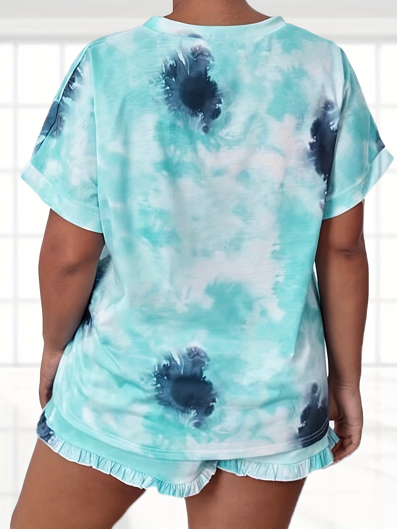 Tie Dye Pajamas Set Womens Loungewear Sleepwear 2pcs PJ Sets, Womens Plus Size Pajamas