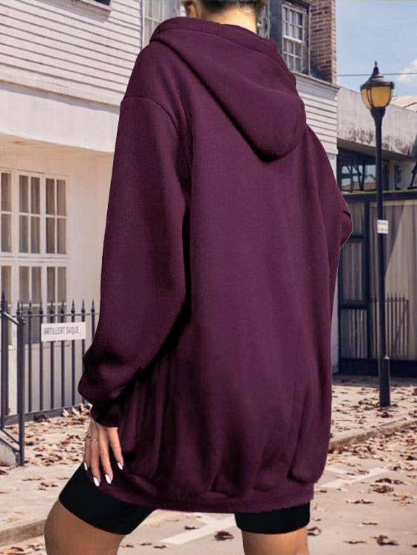 Zip Up Hoodies for Women Long Sleeve Oversized Sweatshirts Casual Lightweight Fleece Jackets with Pockets