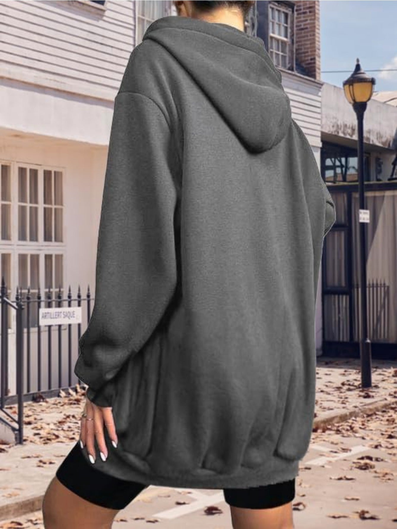 Zip Up Hoodies for Women Long Sleeve Oversized Sweatshirts Casual Lightweight Fleece Jackets with Pockets