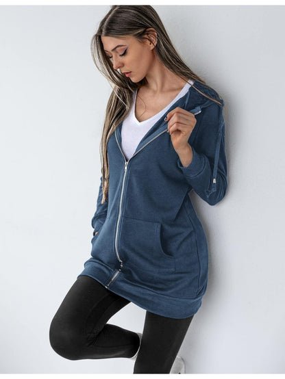 Zip Up Hoodies for Women Long Sleeve Oversized Sweatshirts Casual Lightweight Fleece Jackets with Pockets