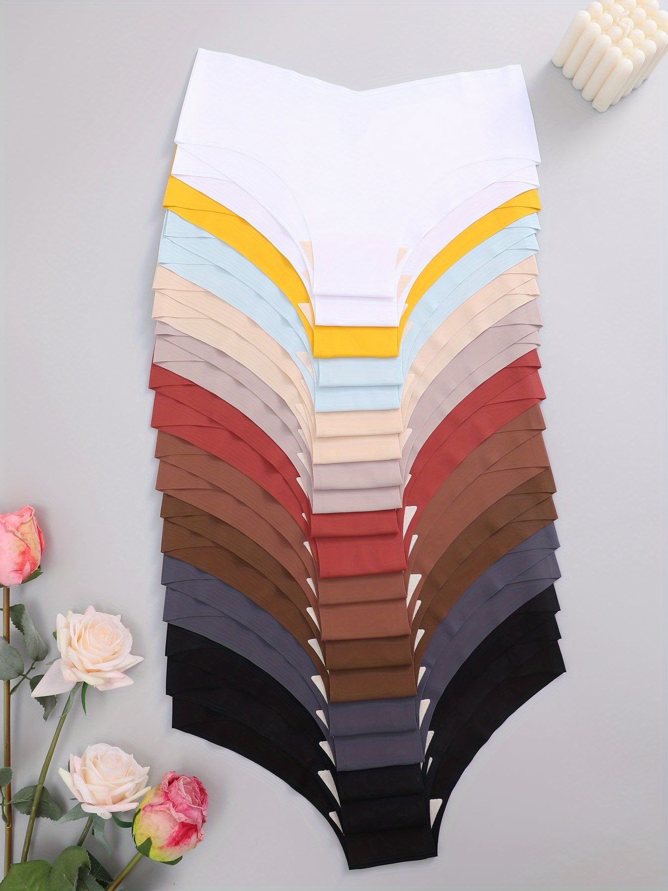 20pcs Women'S Seamless Panties High Waist V-Shaped Underwear Popular Ice Lingerie