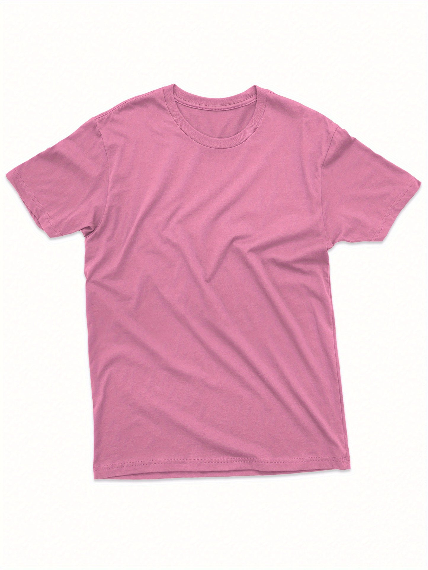 Set of 5, T-Shirt Made from 100%, Classic Short-Sleeve Solid Color Tee for Men