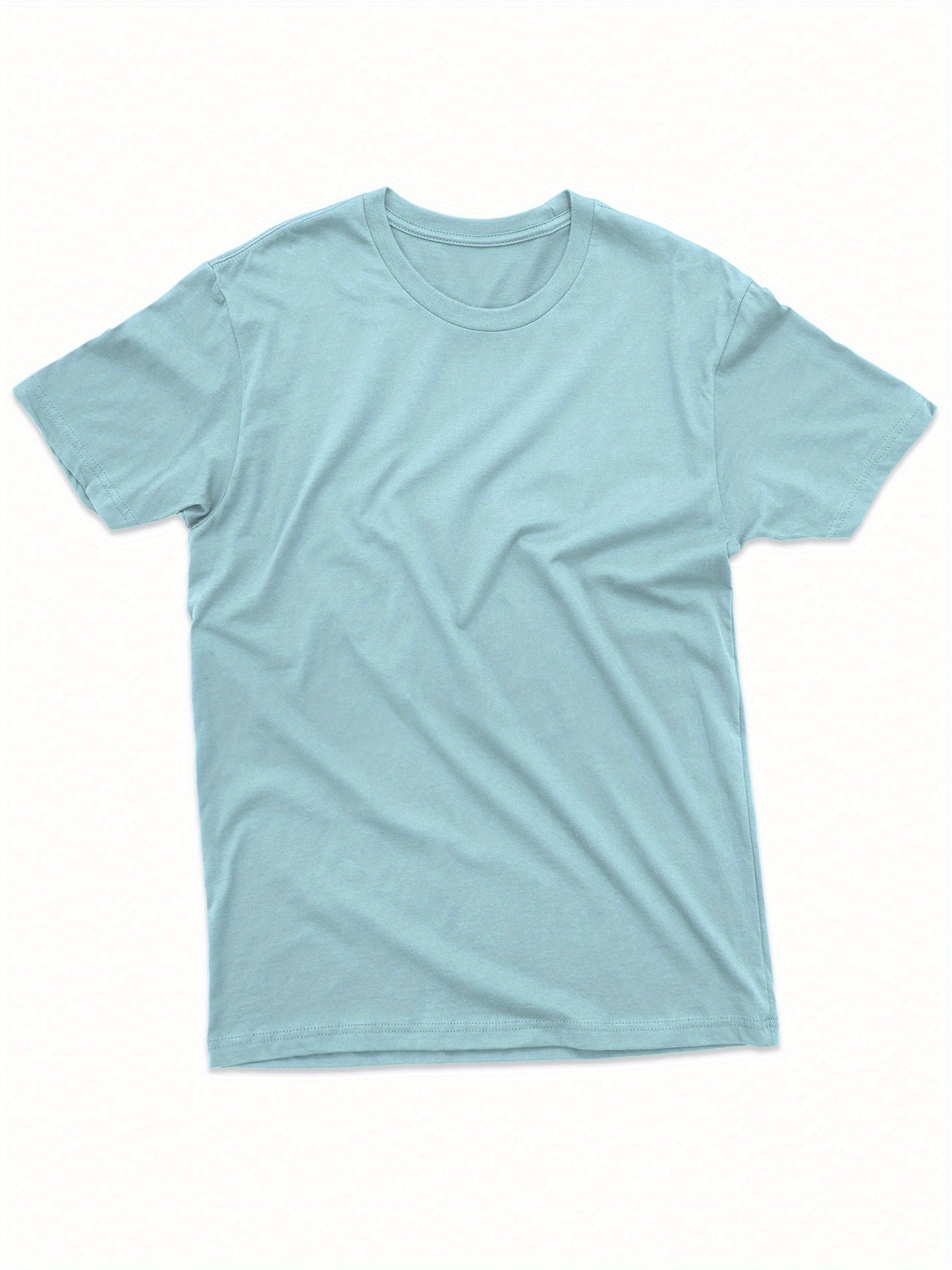 Set of 5, T-Shirt Made from 100%, Classic Short-Sleeve Solid Color Tee for Men