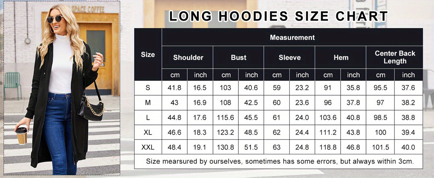 Women Casual Zip Up Fleece Hoodies Tunic Sweatshirt Long Hoodie Jacket