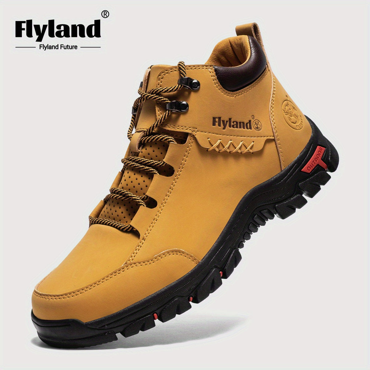 FLYLAND Original Men's Fashion Vintage Classical Genuine Leather Shoes Handmade Chukka Boots Daily Casual Work Office Shoes