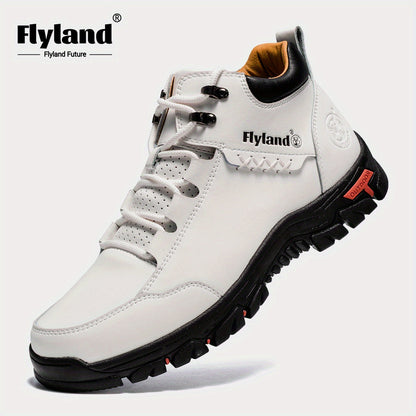 FLYLAND Original Men's Fashion Vintage Classical Genuine Leather Shoes Handmade Chukka Boots Daily Casual Work Office Shoes