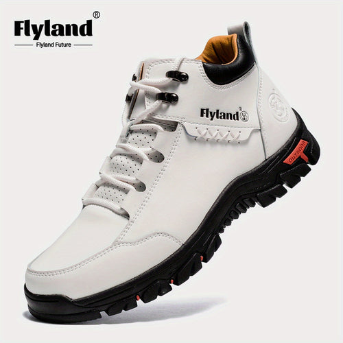 FLYLAND Original Men's Fashion Vintage Classical Genuine Leather Shoes Handmade Chukka Boots Daily Casual Work Office Shoes