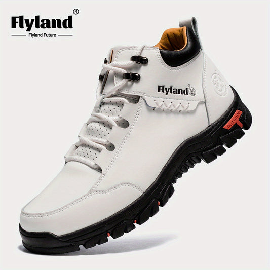 FLYLAND Original Men's Fashion Vintage Classical Genuine Leather Shoes Handmade Chukka Boots Daily Casual Work Office Shoes