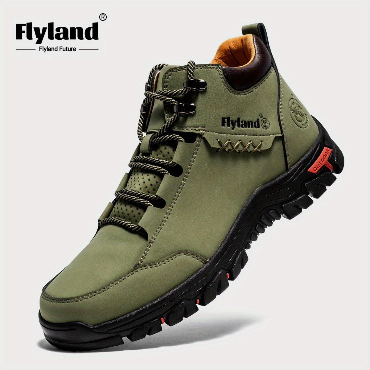 FLYLAND Original Men's Fashion Vintage Classical Genuine Leather Shoes Handmade Chukka Boots Daily Casual Work Office Shoes