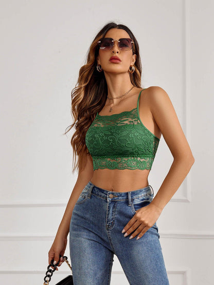 Avidlove Lace Bralette for Women High Neck Camisoles Racerback Double-Layered Crop Top