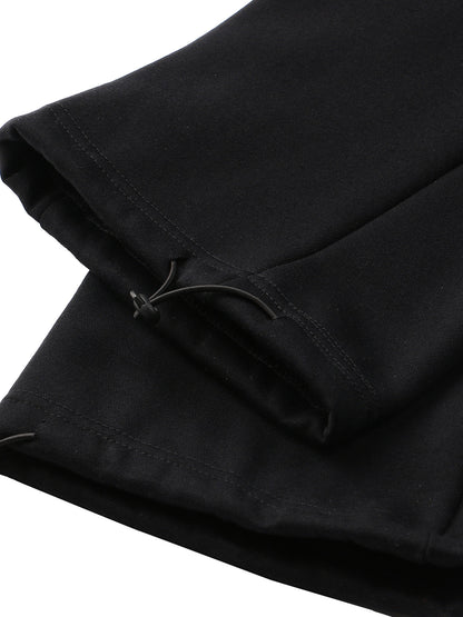 Men Solid Color Sweatpants, Adults Casual Style Cargo Pants with Pockets Drawstring