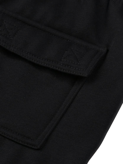 Men Solid Color Sweatpants, Adults Casual Style Cargo Pants with Pockets Drawstring