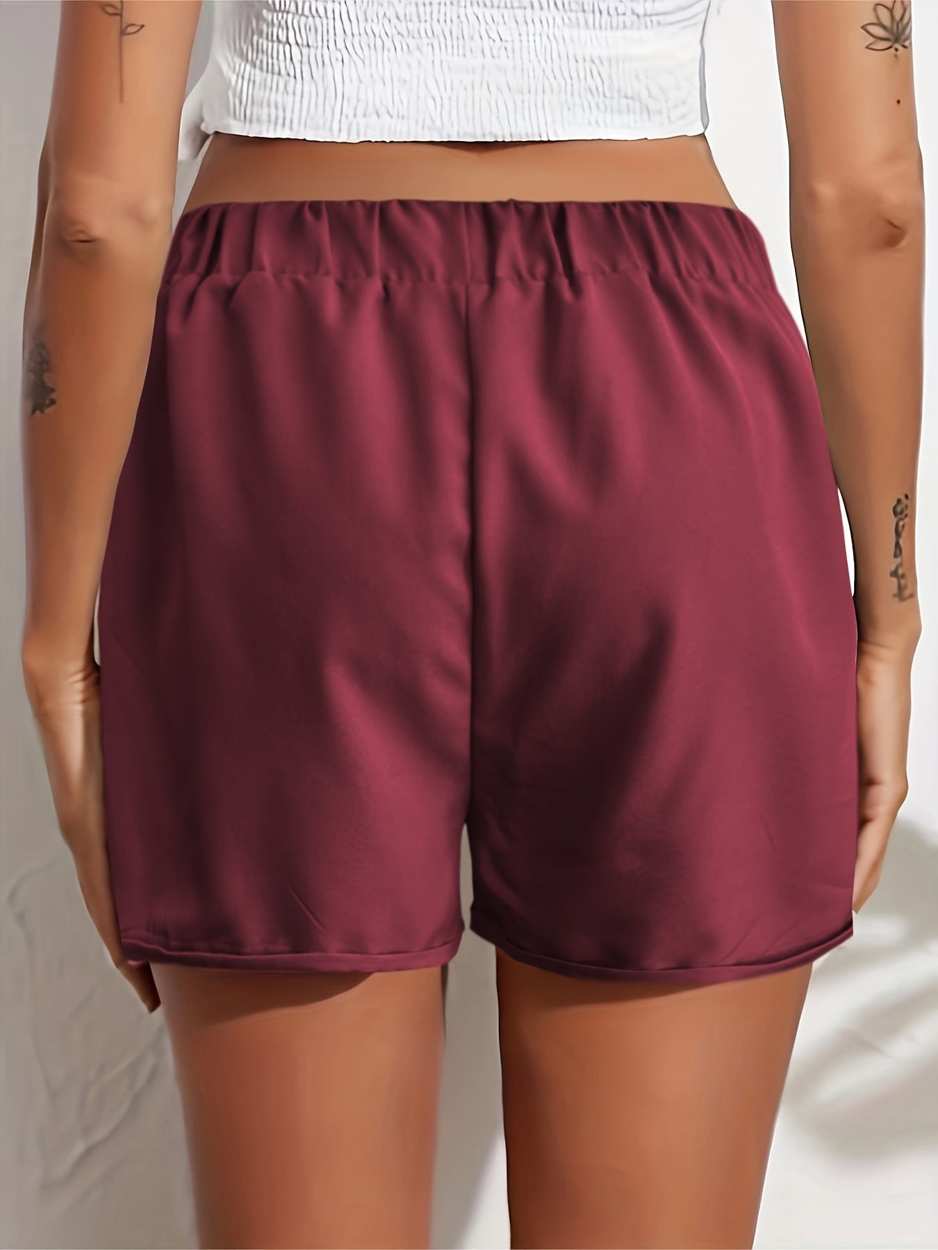 Tooluck Women'S Shorts Summer Casual Elastic Band High Waist Comfortable Shorts with Pockets