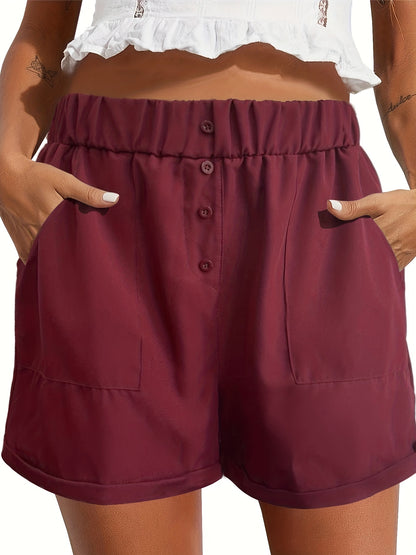 Tooluck Women'S Shorts Summer Casual Elastic Band High Waist Comfortable Shorts with Pockets