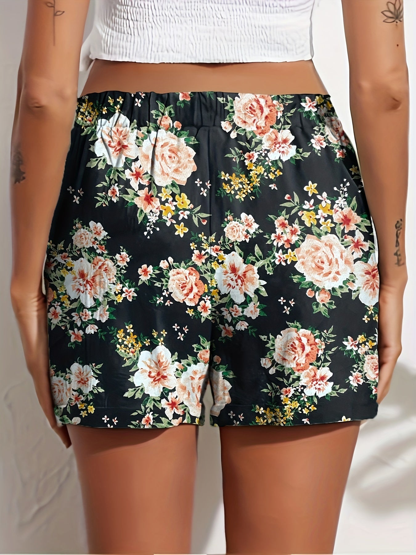 Tooluck Women'S Shorts Summer Casual Elastic Band High Waist Comfortable Shorts with Pockets