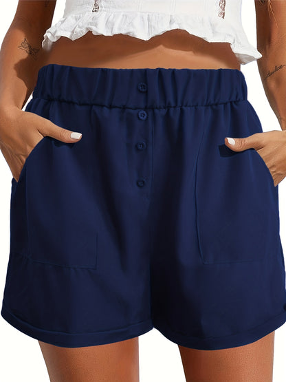 Tooluck Women'S Shorts Summer Casual Elastic Band High Waist Comfortable Shorts with Pockets