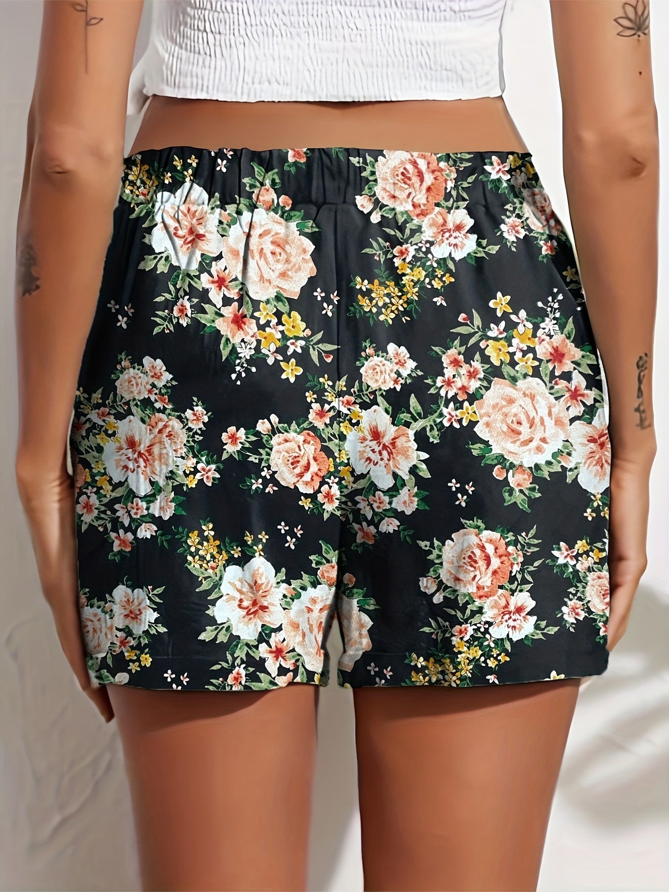 Tooluck Women'S Shorts Summer Casual Elastic Band High Waist Comfortable Shorts with Pockets