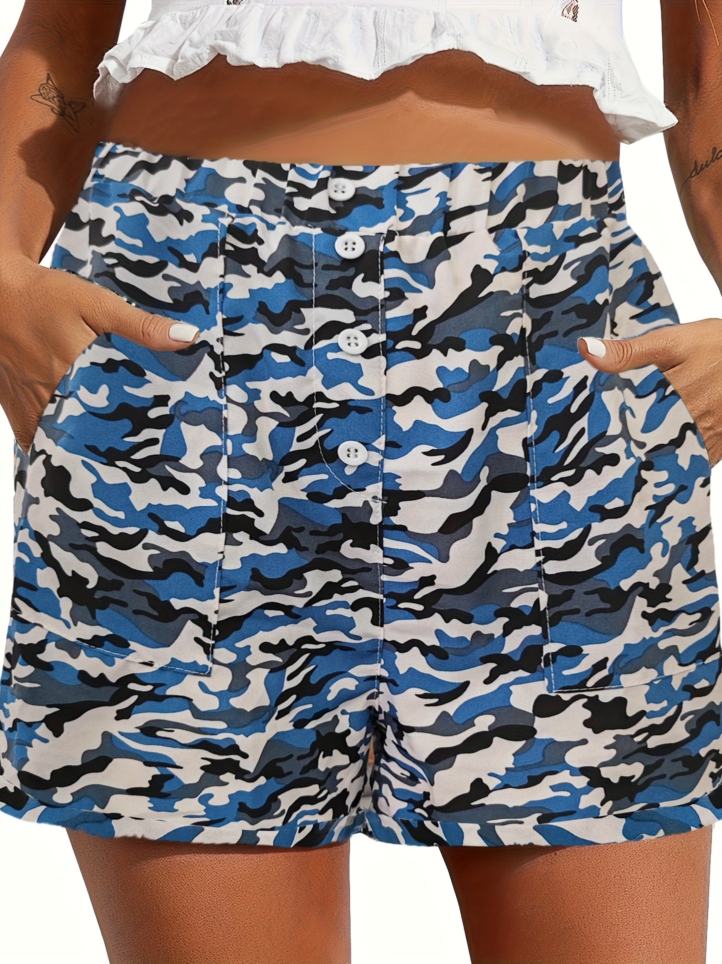 Tooluck Women'S Shorts Summer Casual Elastic Band High Waist Comfortable Shorts with Pockets
