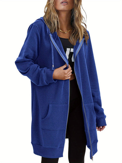 Zip Up Hoodies for Women Long Sleeve Oversized Sweatshirts Casual Jackets with Pockets