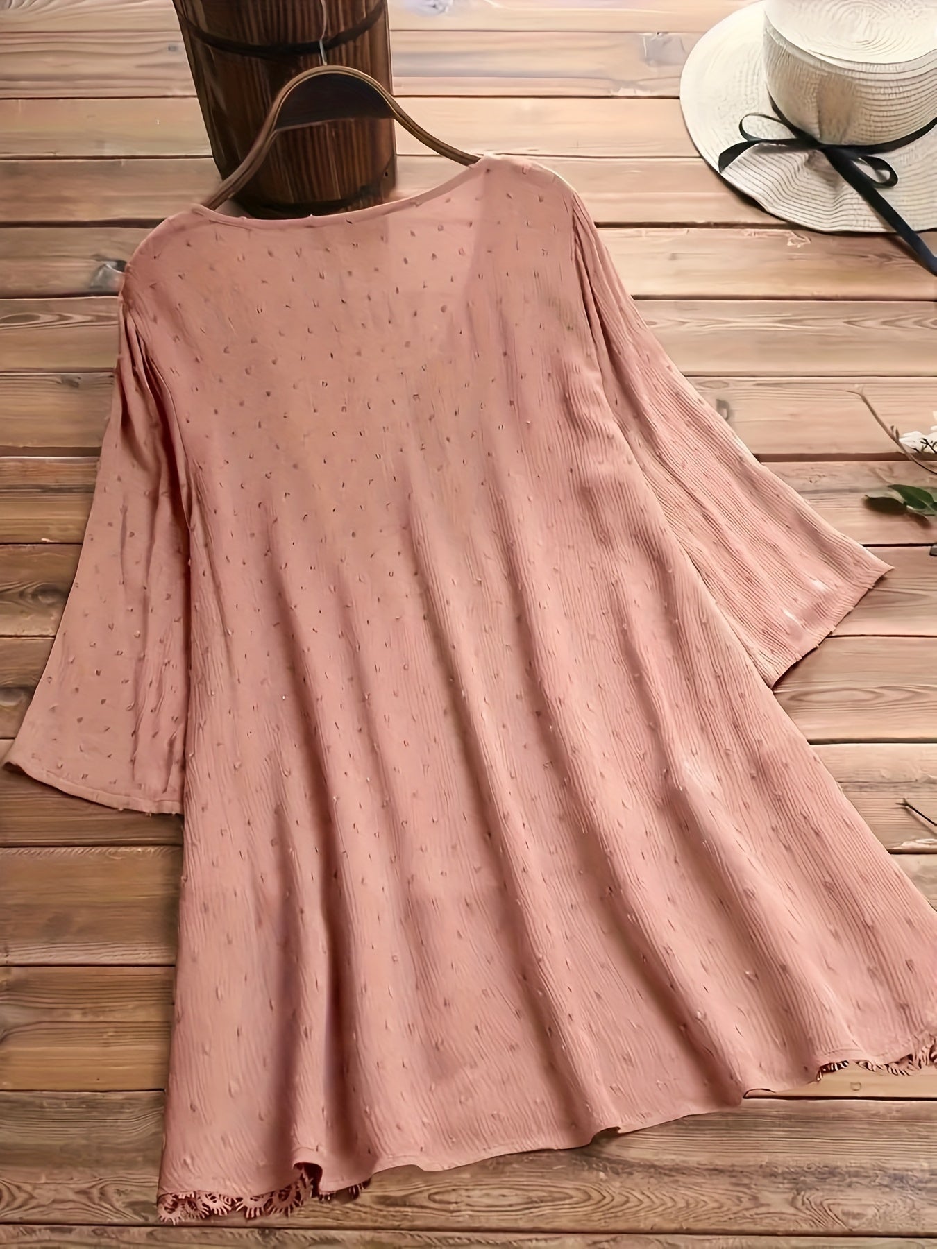 White Lace Floral Ruffle Blouse - product view 8