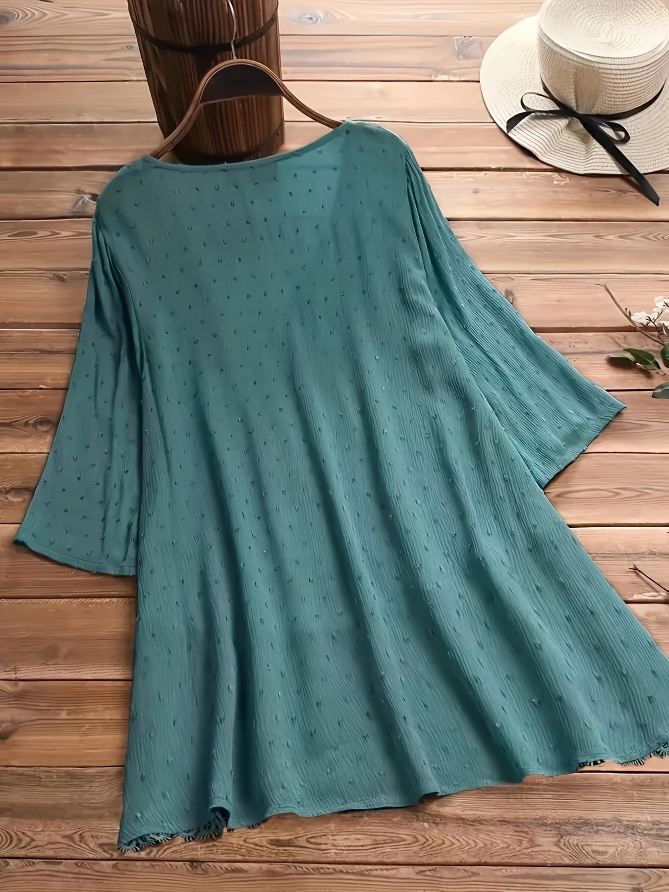White Lace Floral Ruffle Blouse - product view 11