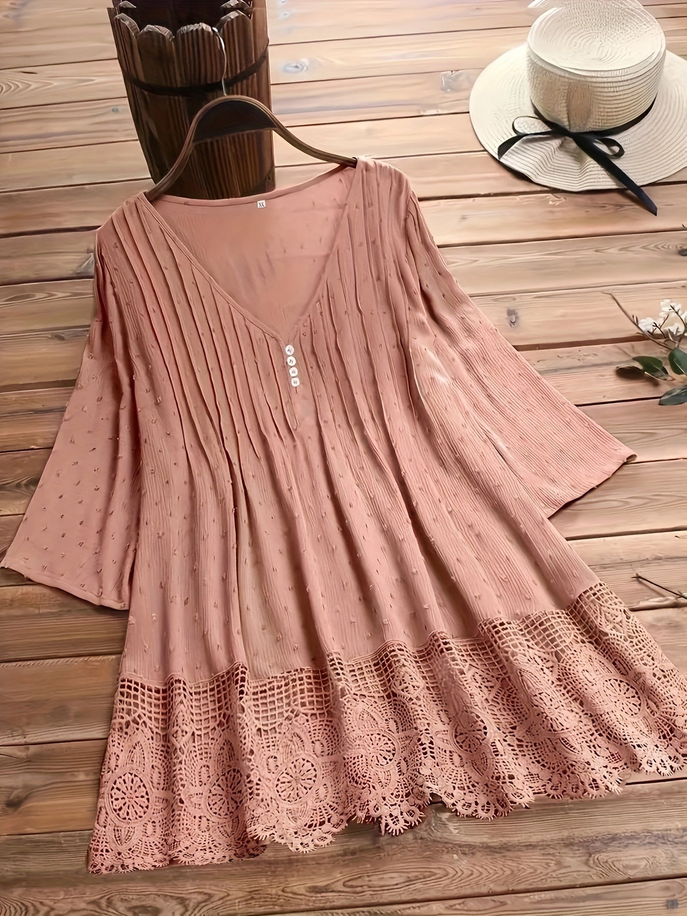 White Lace Floral Ruffle Blouse - product view 7
