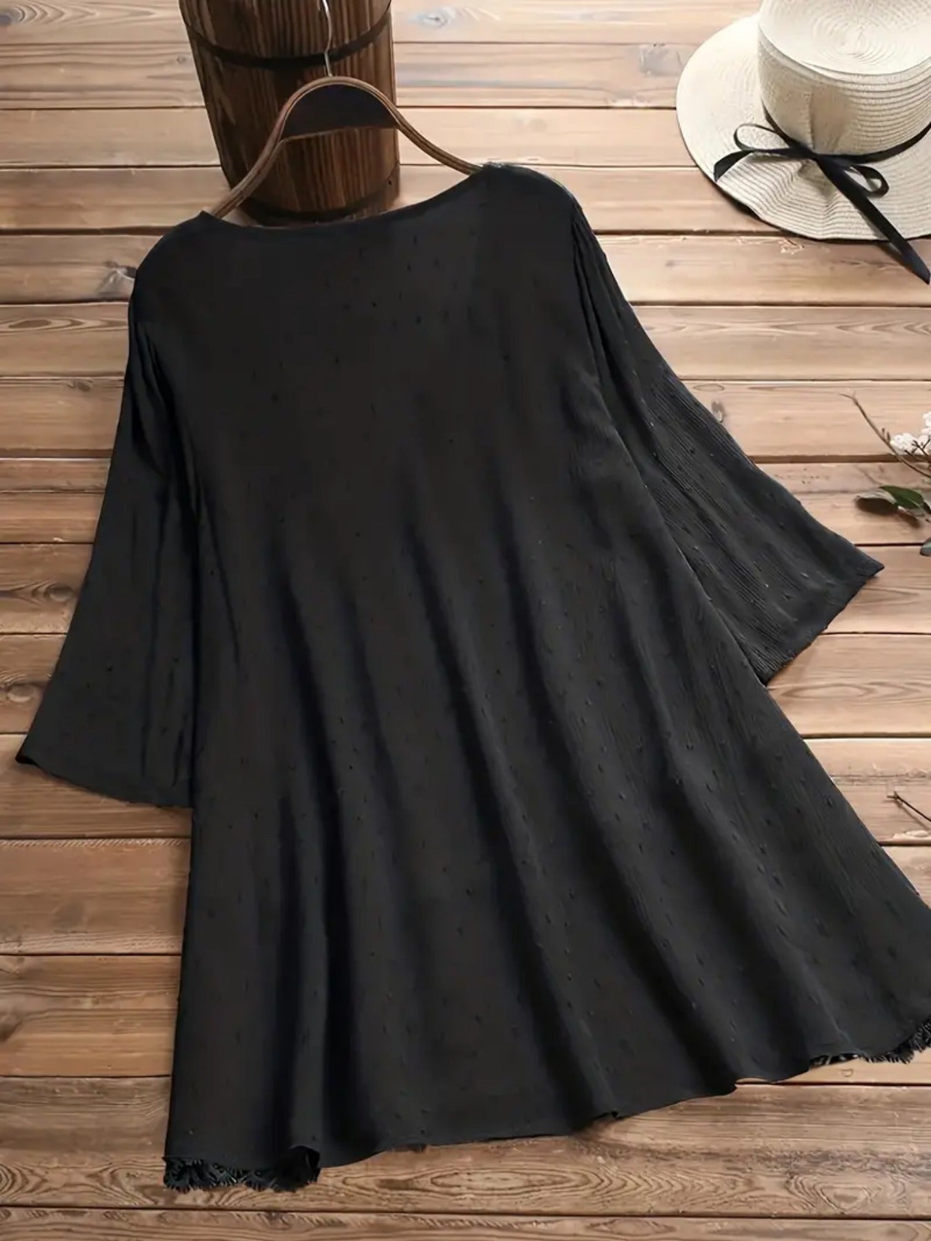 White Lace Floral Ruffle Blouse - product view 14